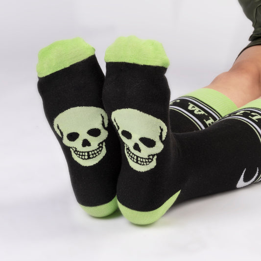 Morbid Glow in the Dark Skull Socks-1