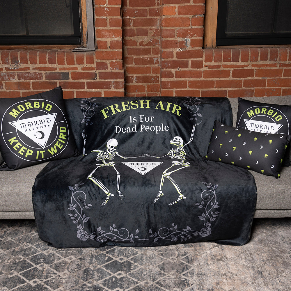 Morbid Fresh Air Is For Dead People Sherpa Blanket