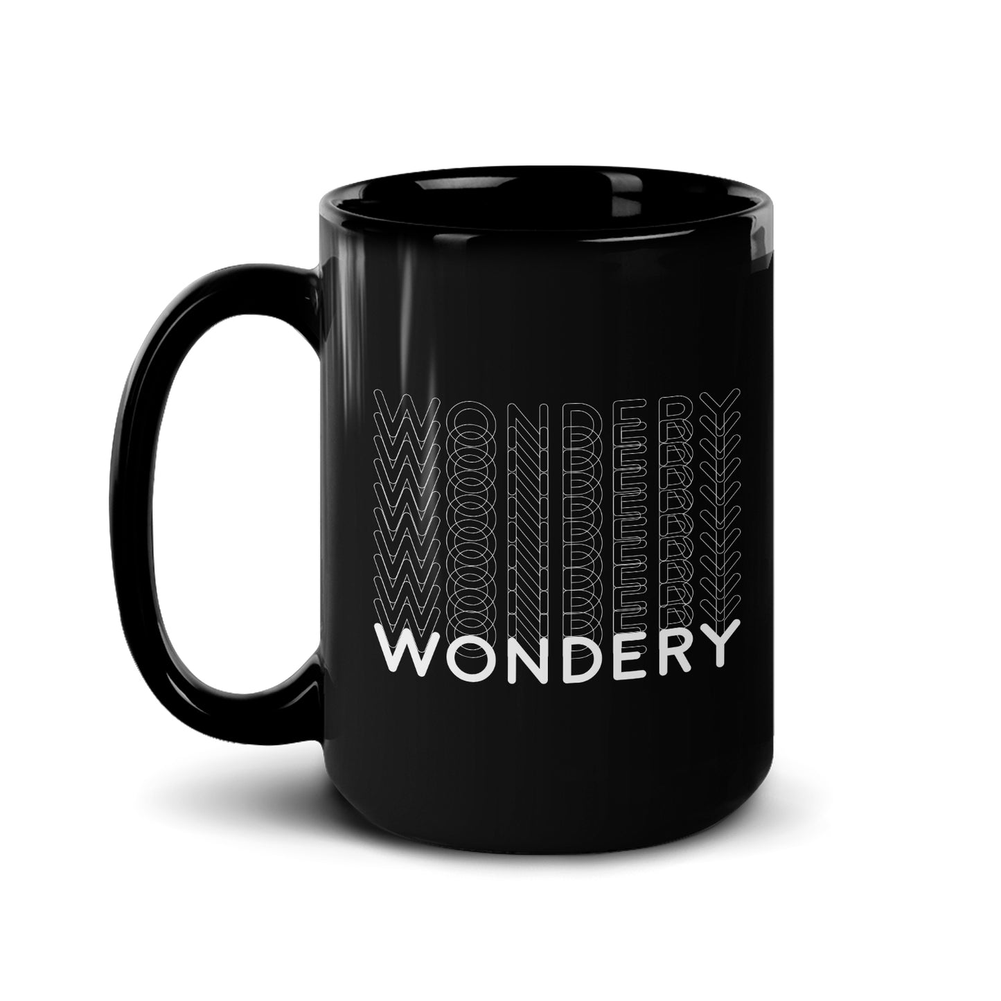 Wondery Repeating Black Mug