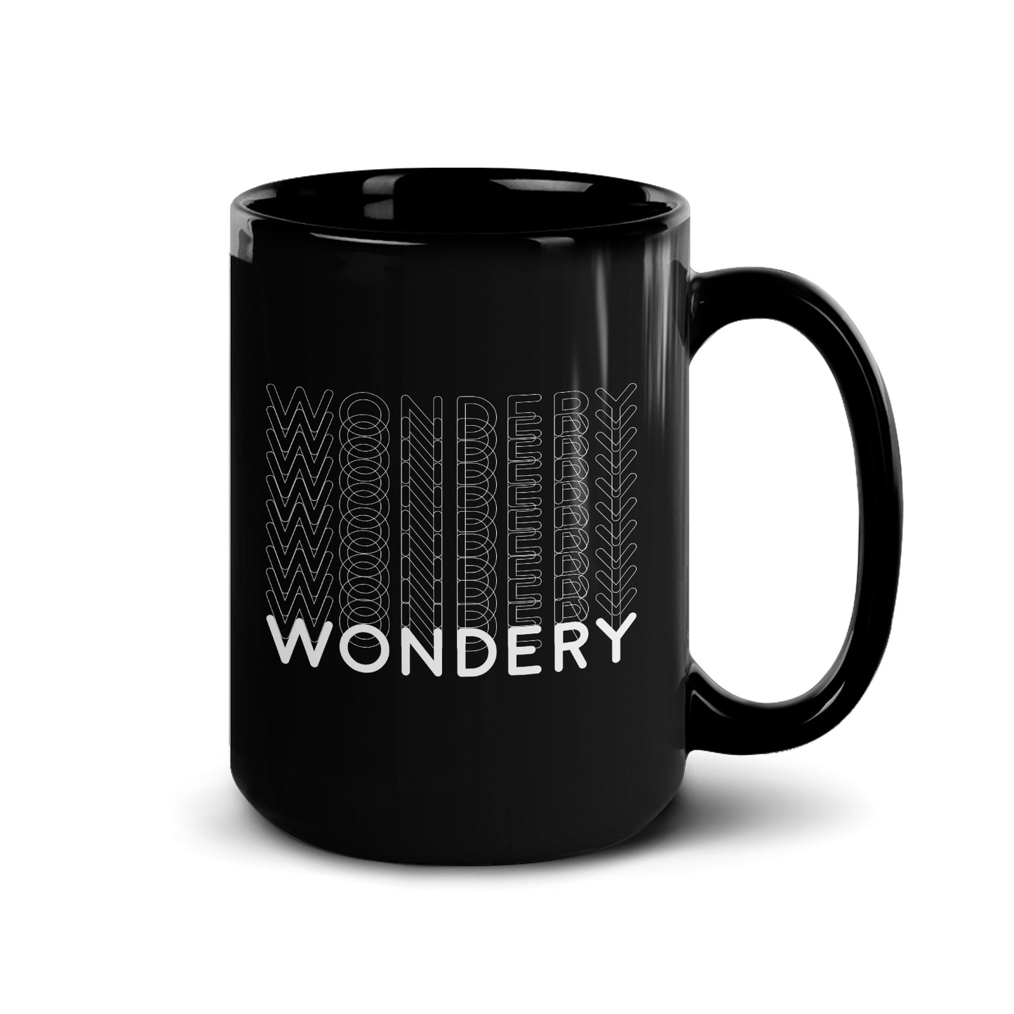 Wondery Repeating Black Mug