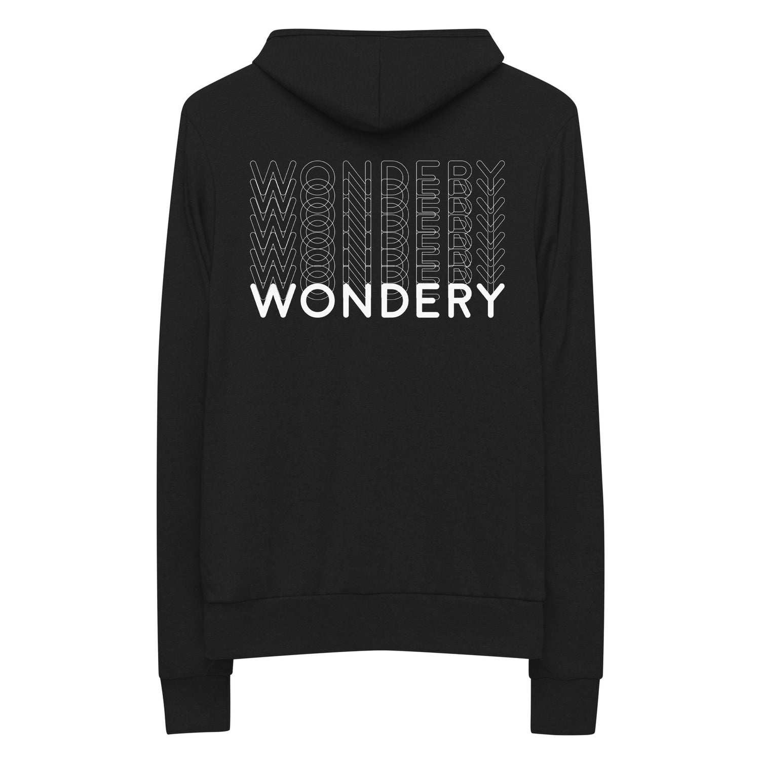 Wondery Distressed Logo Lightweight Zip-up Hooded Sweatshirt