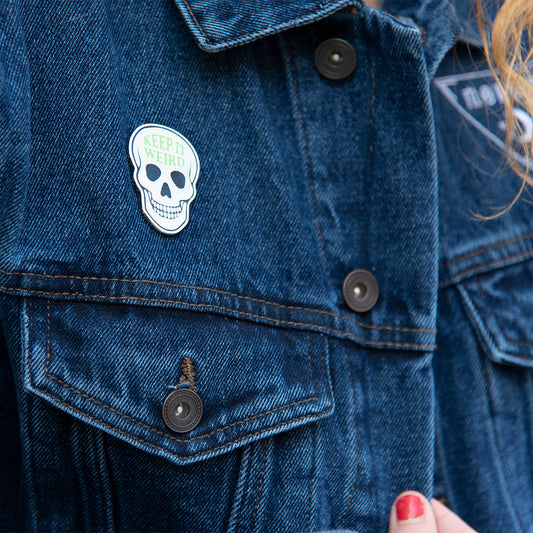 Morbid Glitter Glow Skull Pin-2