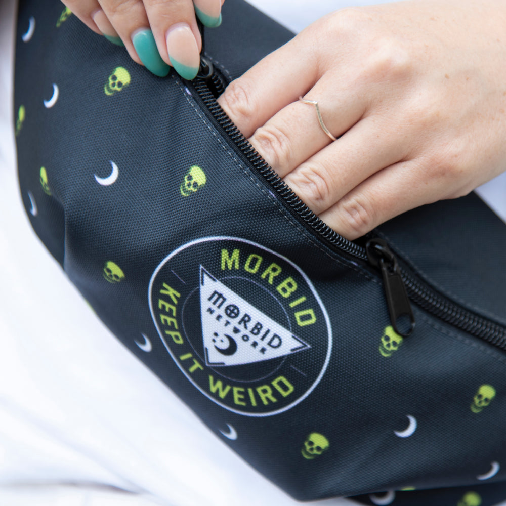 Morbid Skull Print and Patch Premium Fanny Pack