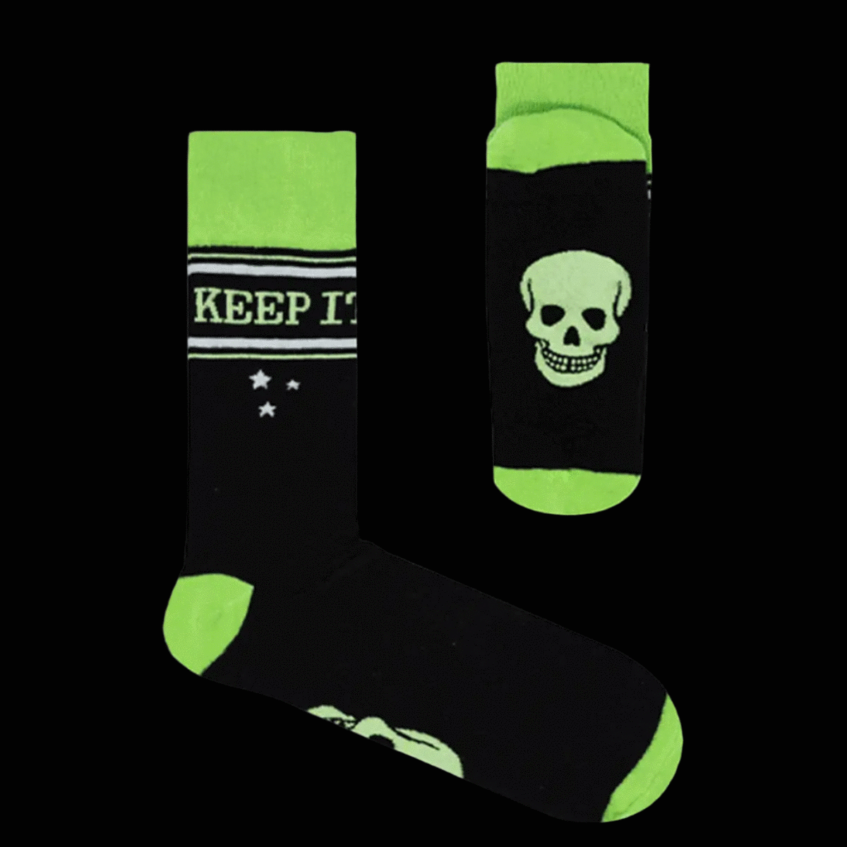 Morbid Glow in the Dark Skull Socks